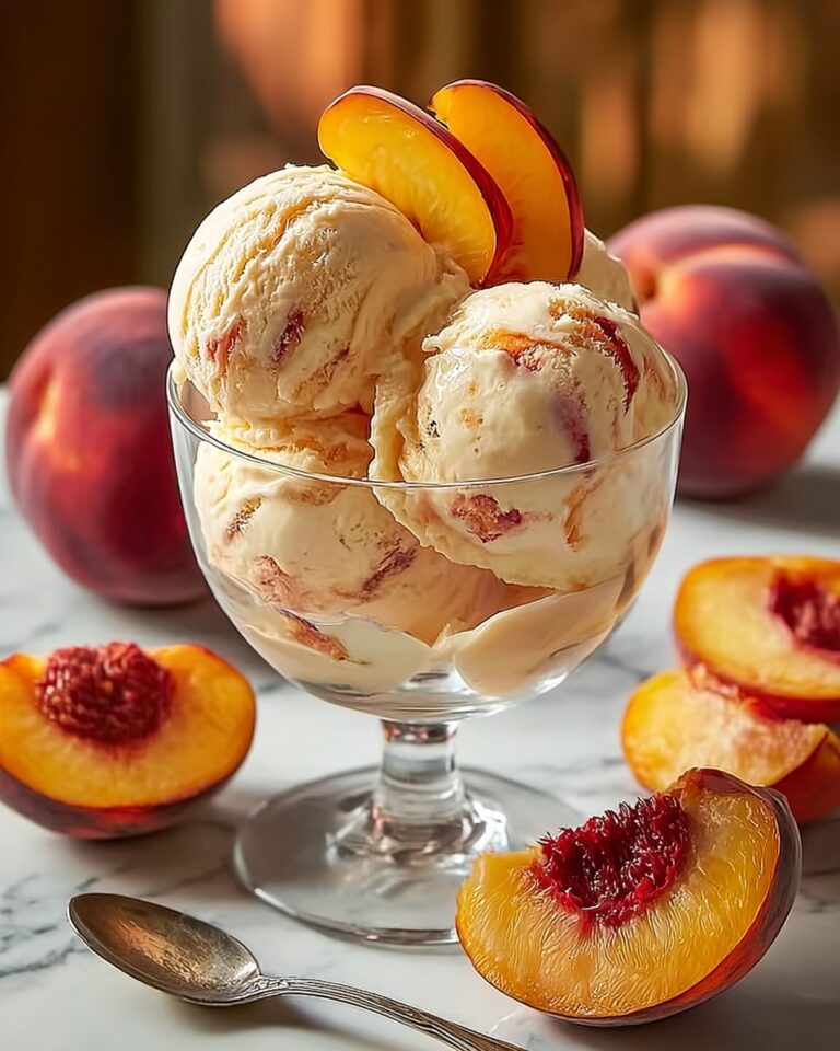 Honey Roasted Peach Frozen Yogurt Recipe
