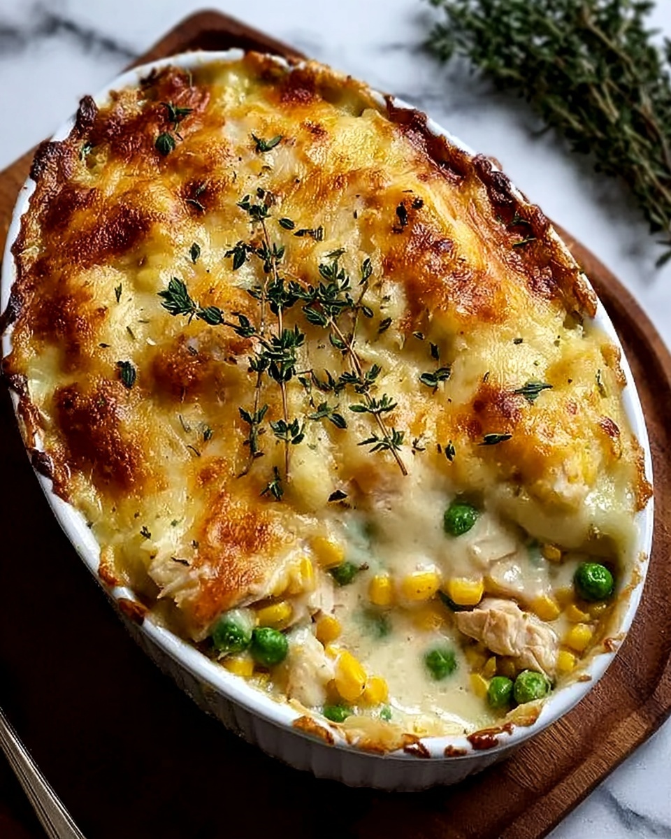 Chicken and Vegetable Cobbler with Fluffy Biscuit Topping Recipe - Recipe Image