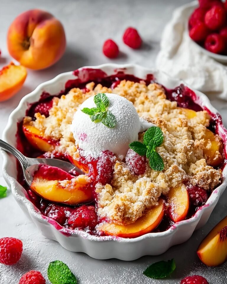 Simple Peach Raspberry Cobbler Recipe