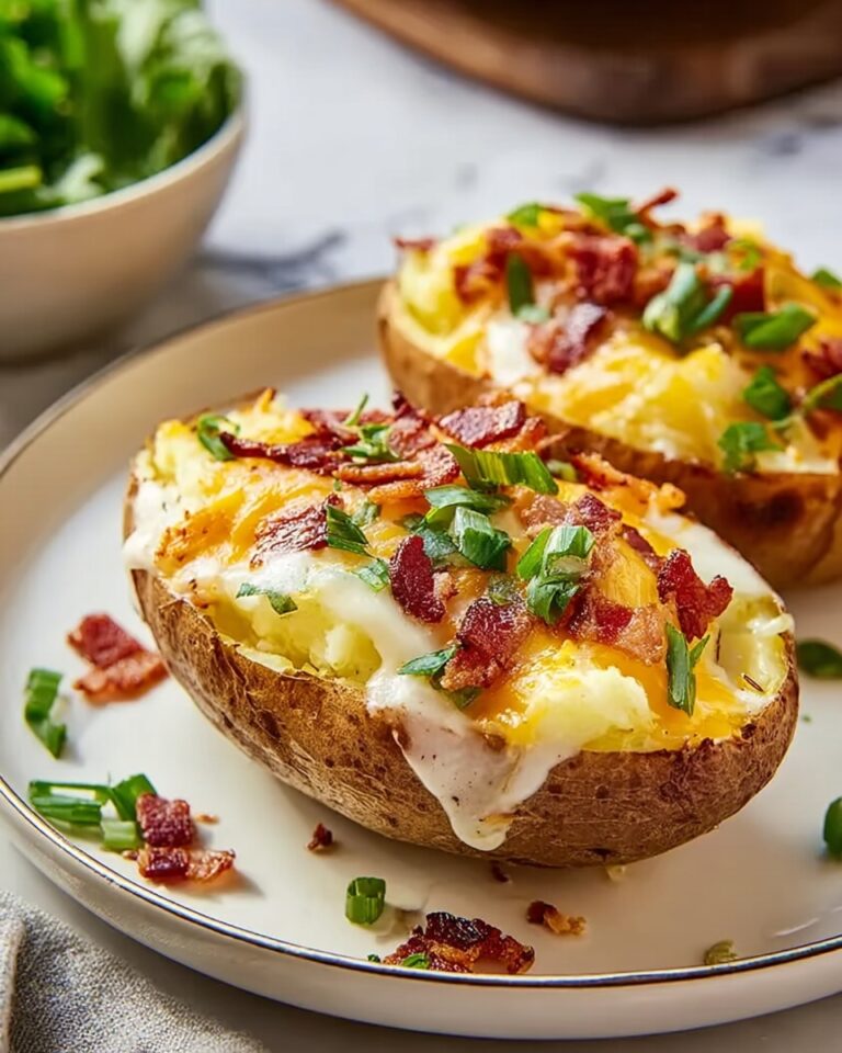 Loaded Baked Potatoes with Cheddar, Bacon, and Green Onions Recipe