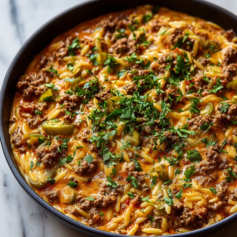 Creamy Ground Turkey and Orzo with Tomato and Spinach Recipe