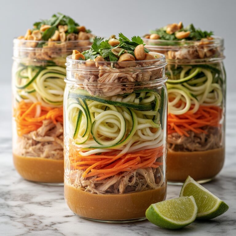 Thai Peanut Chicken Noodle Jar Salads Recipe