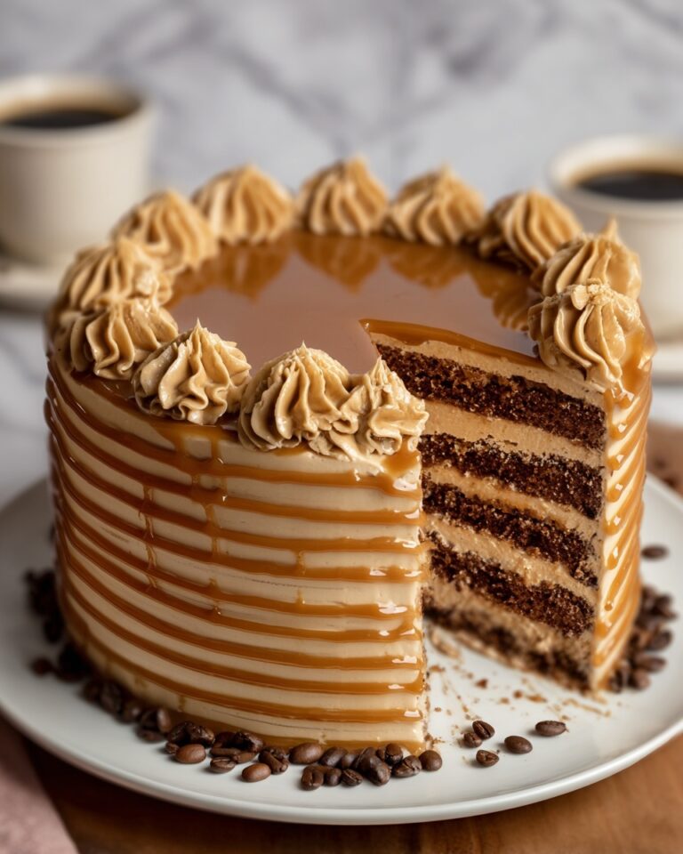 Decadent Caramel Latte Cake with Coffee Buttercream Recipe