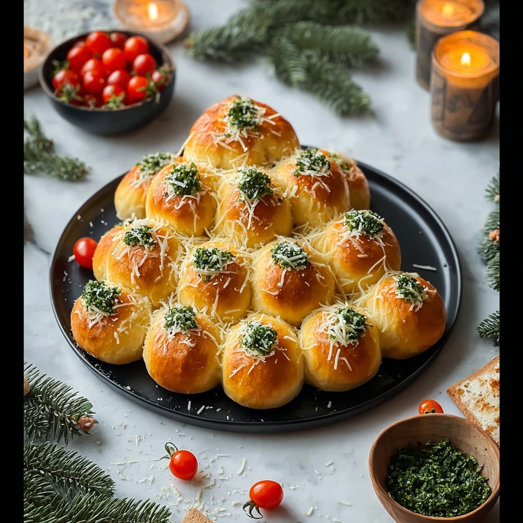 Cheesy Pull-Apart Christmas Tree Bread Recipe - Recipe Image