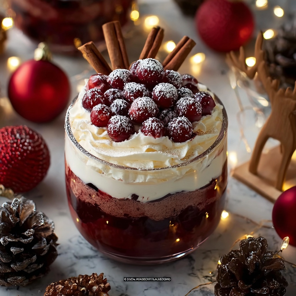 Mini Christmas Trifles with Berry and Rum Layers Recipe - Recipe Image