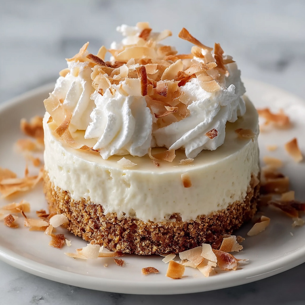 No-Bake Coconut Cheesecake Recipe - Recipe Image