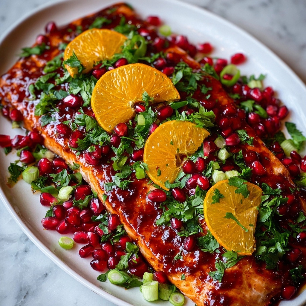 Christmas Pomegranate-Orange Glazed Salmon Recipe - Recipe Image