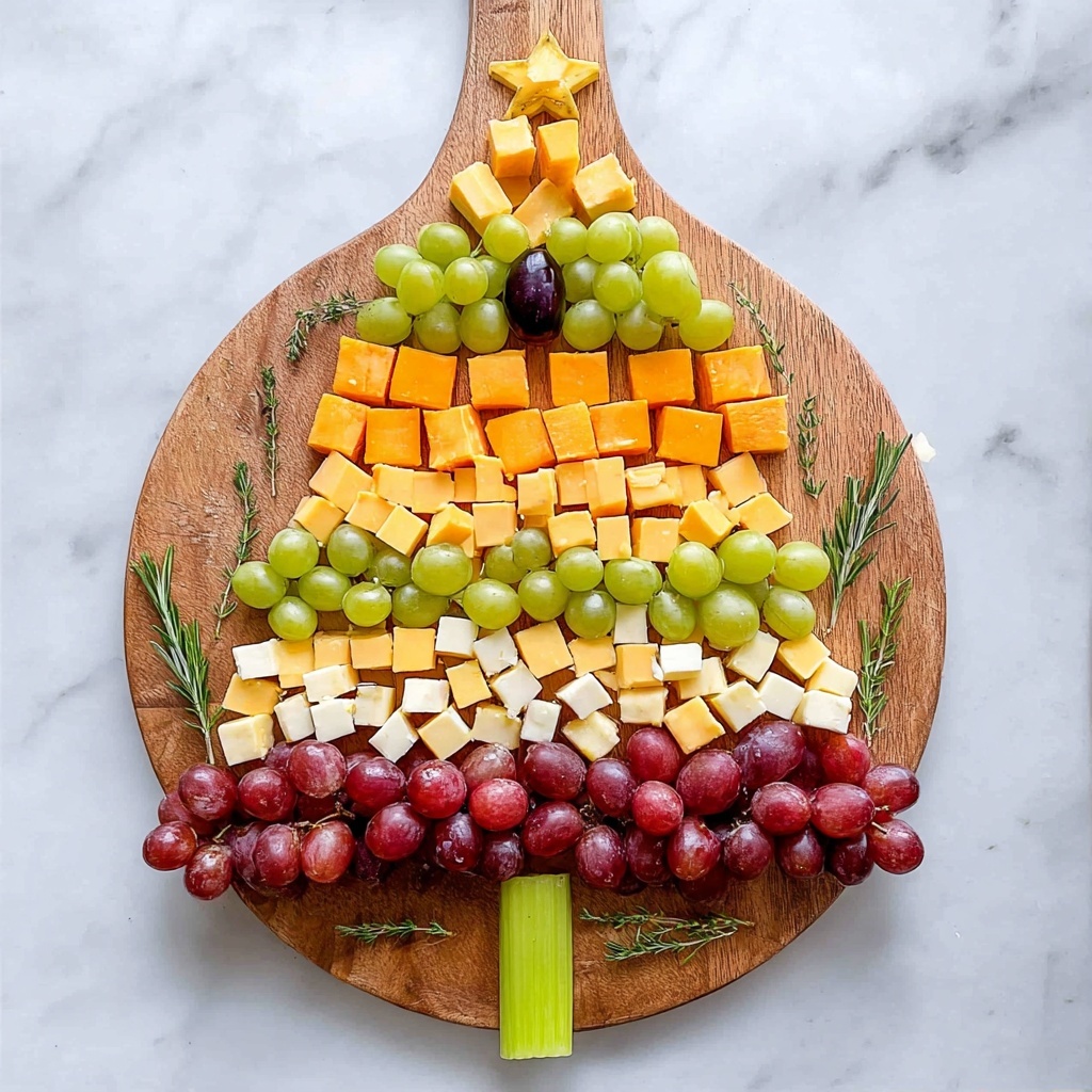 Christmas Tree Cheese and Grape Appetizer Recipe - Recipe Image