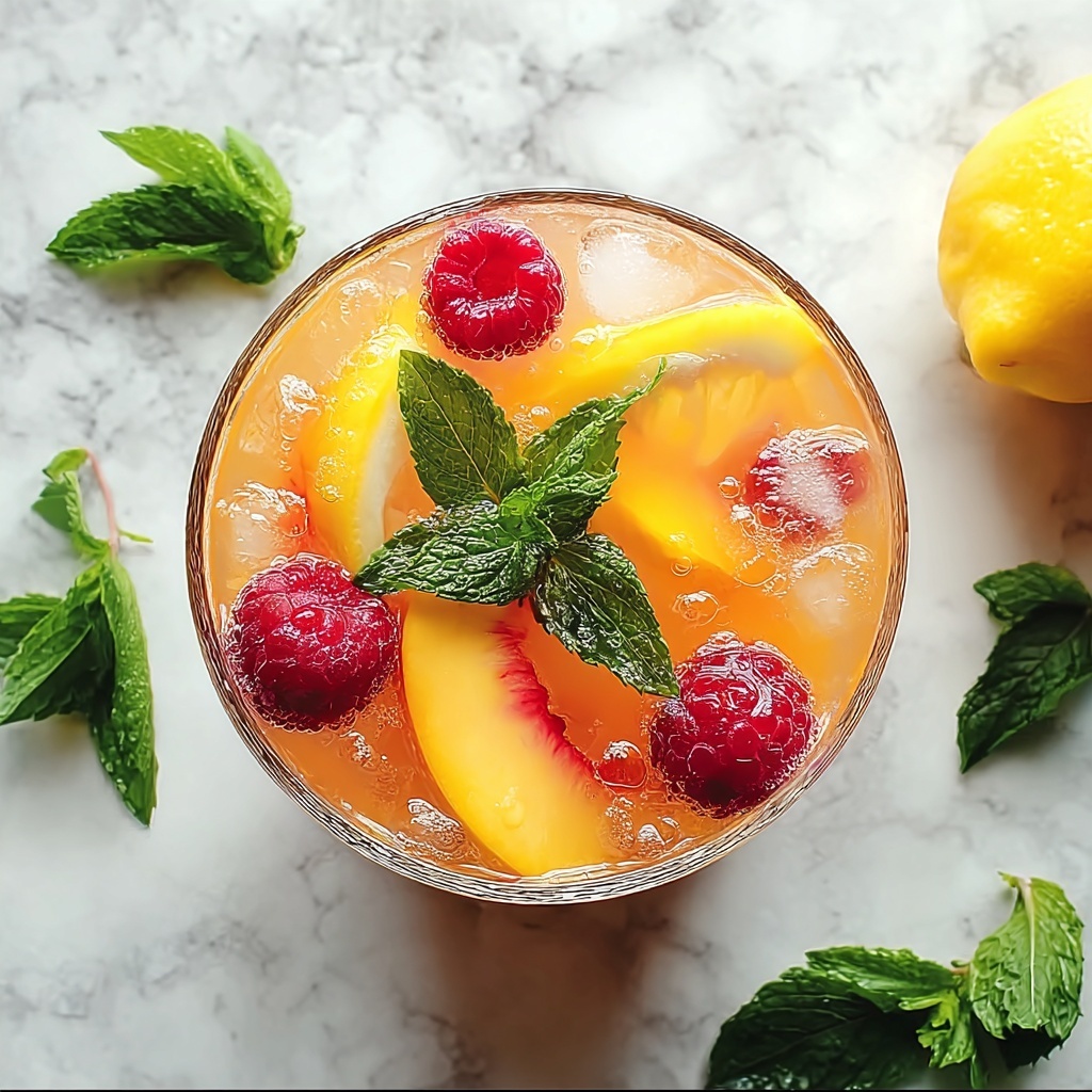 Homemade Raspberry Peach Lemonade Recipe - Recipe Image