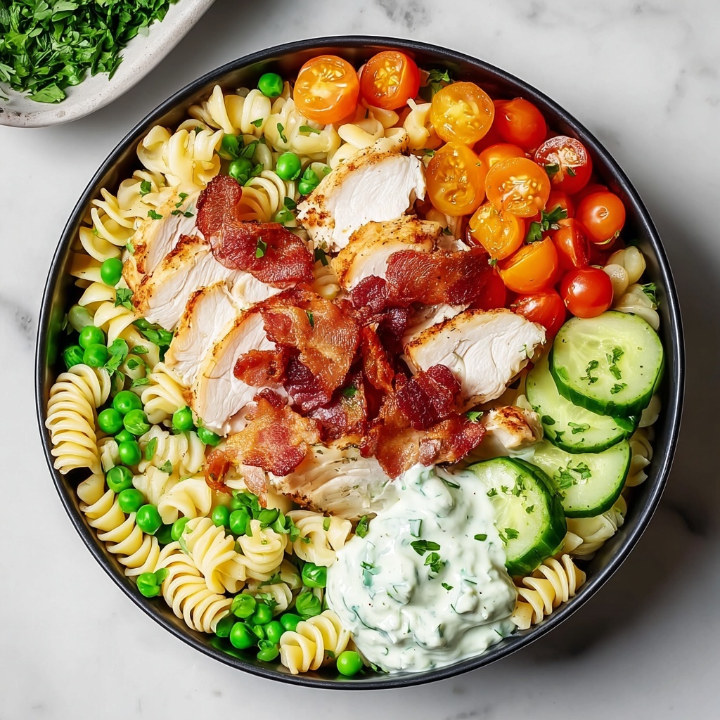 Chicken Bacon Ranch Pasta Salad Recipe - Recipe Image