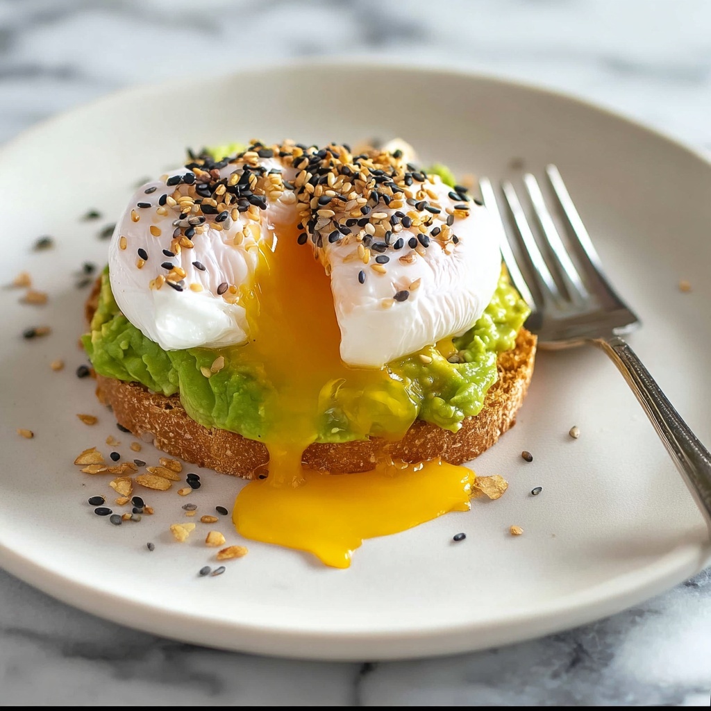 Hash Brown Avocado Toast with Poached Eggs and Everything Bagel Seasoning Recipe - Recipe Image