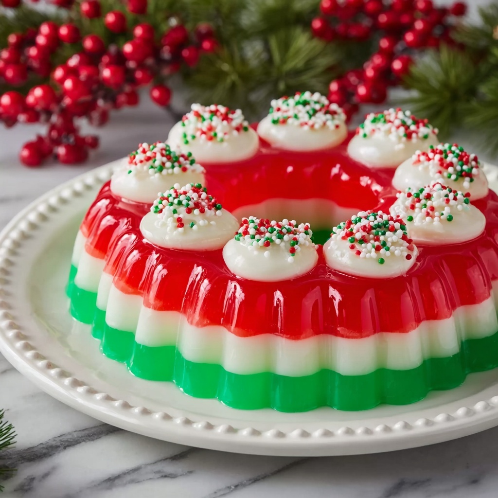 Christmas Jello Salad with Pineapple, Coconut Milk, and Fresh Fruit Recipe - Recipe Image