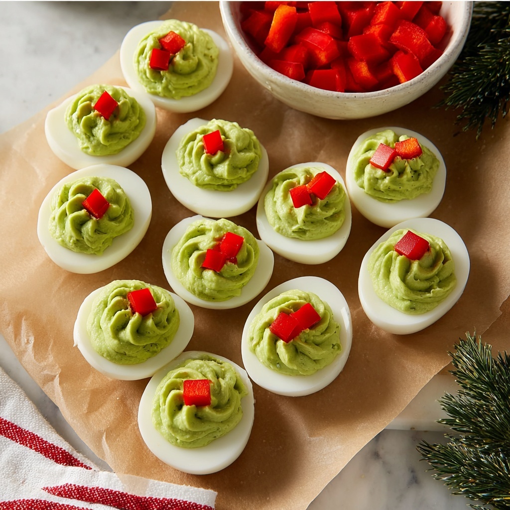 Christmas Wreath Deviled Eggs Recipe - Recipe Image
