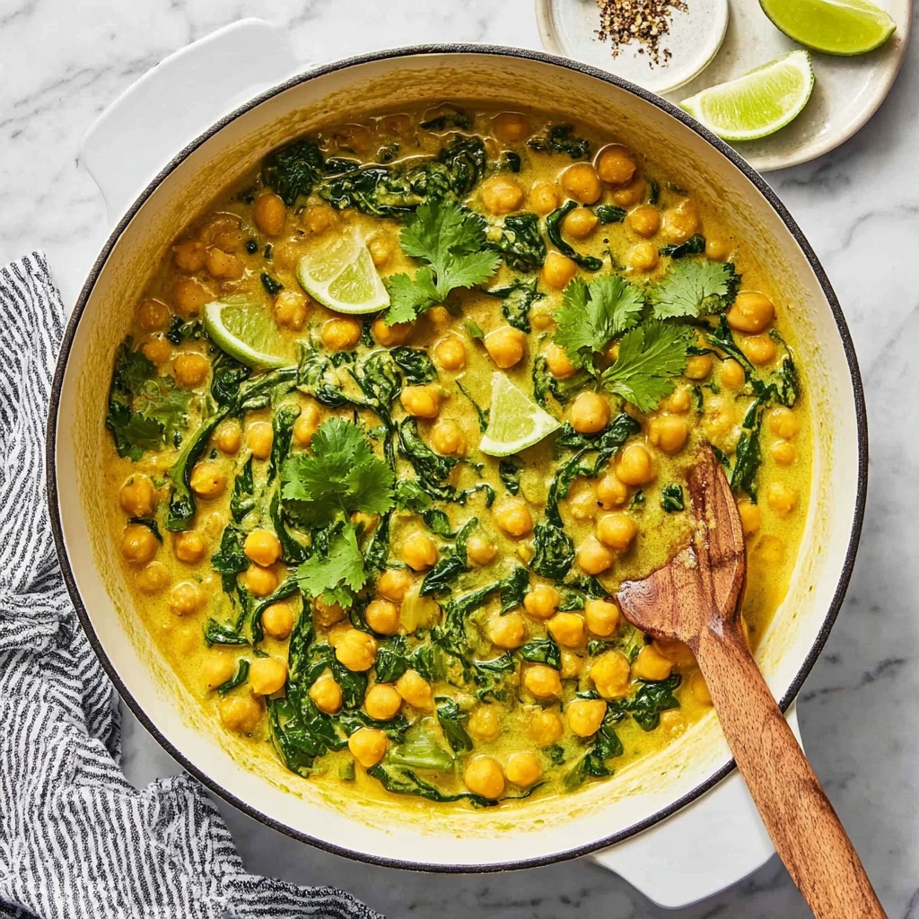 Creamy Chickpea Curry with Spinach and Coconut Milk Recipe - Recipe Image