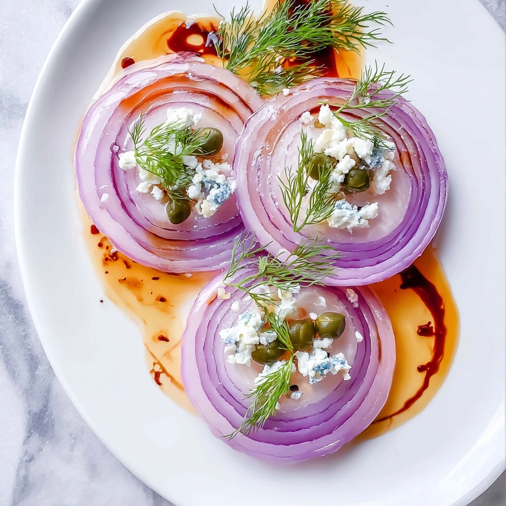 Savory Onion Snack with Blue Cheese, Capers, and Dill Recipe - Recipe Image