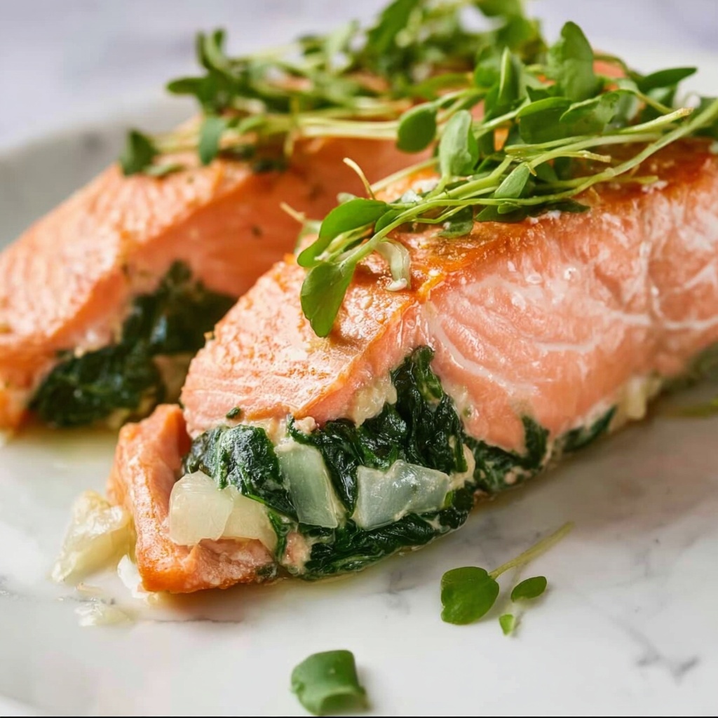 Spinach and Feta Stuffed Salmon Recipe - Recipe Image