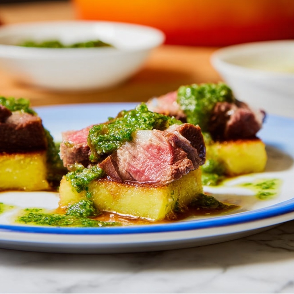 Steak and Chimichurri Toasts Recipe - Recipe Image
