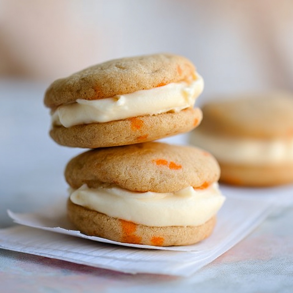 Carrot Cake Cookie Sandwiches with Cream Cheese Frosting Recipe - Recipe Image