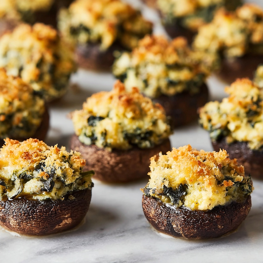 Spinach and Artichoke Stuffed Mushrooms Recipe - Recipe Image