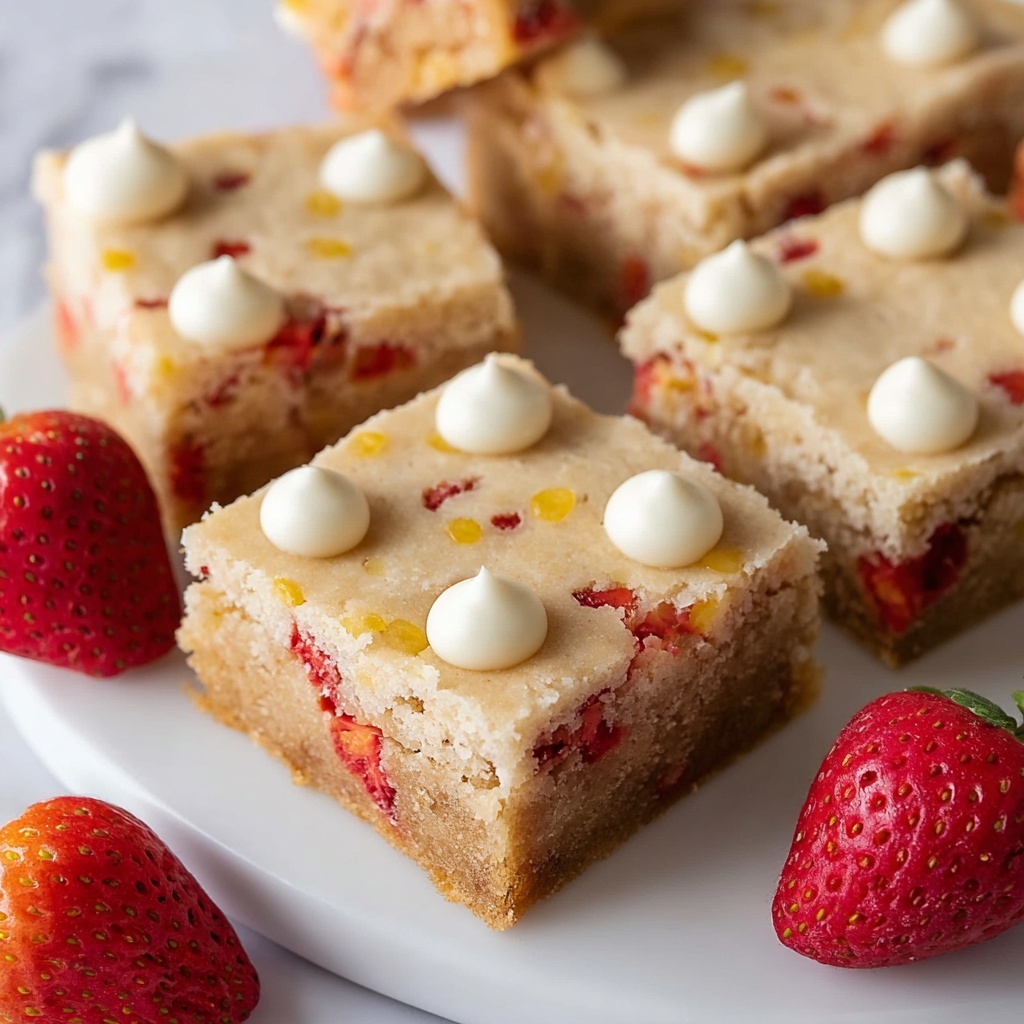 Strawberry Lemon Blondies Recipe - Recipe Image