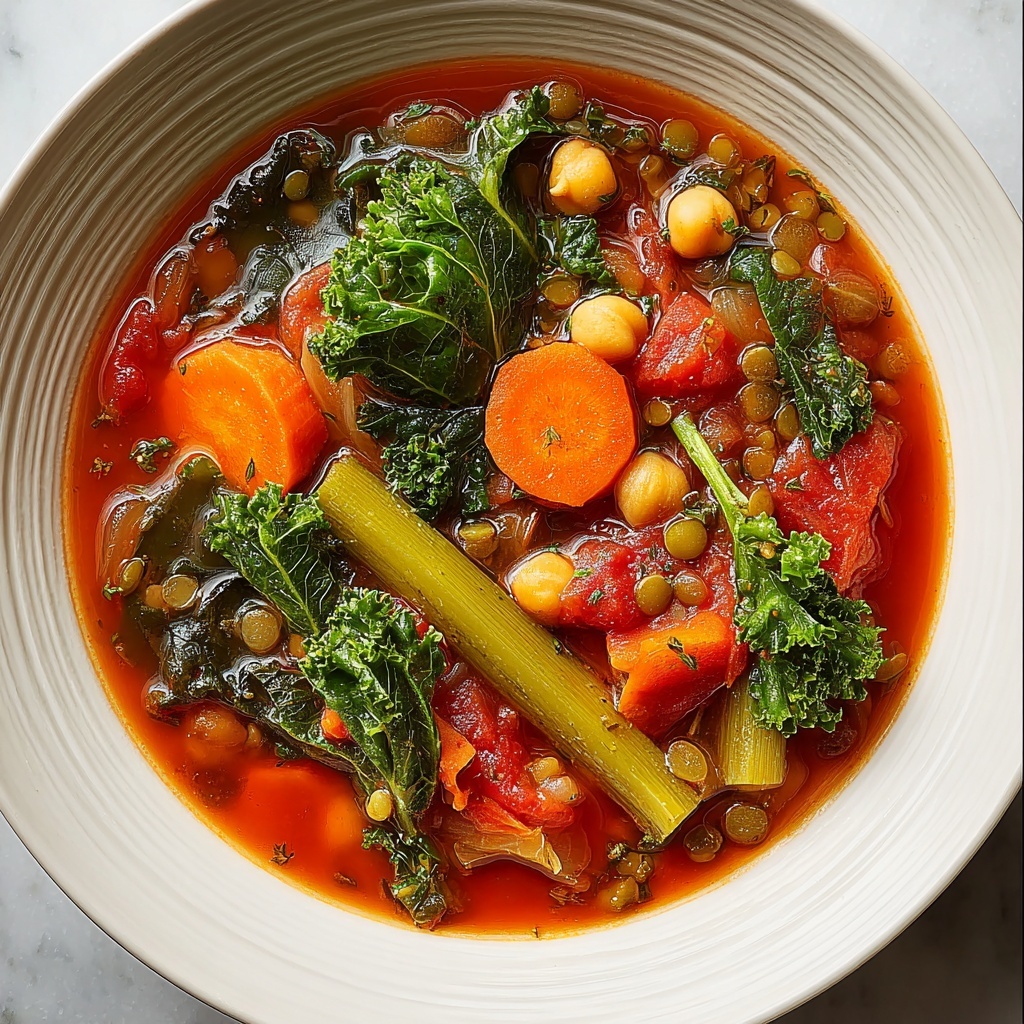 High-Protein Vegetable Lentil and Chickpea Soup Recipe - Recipe Image