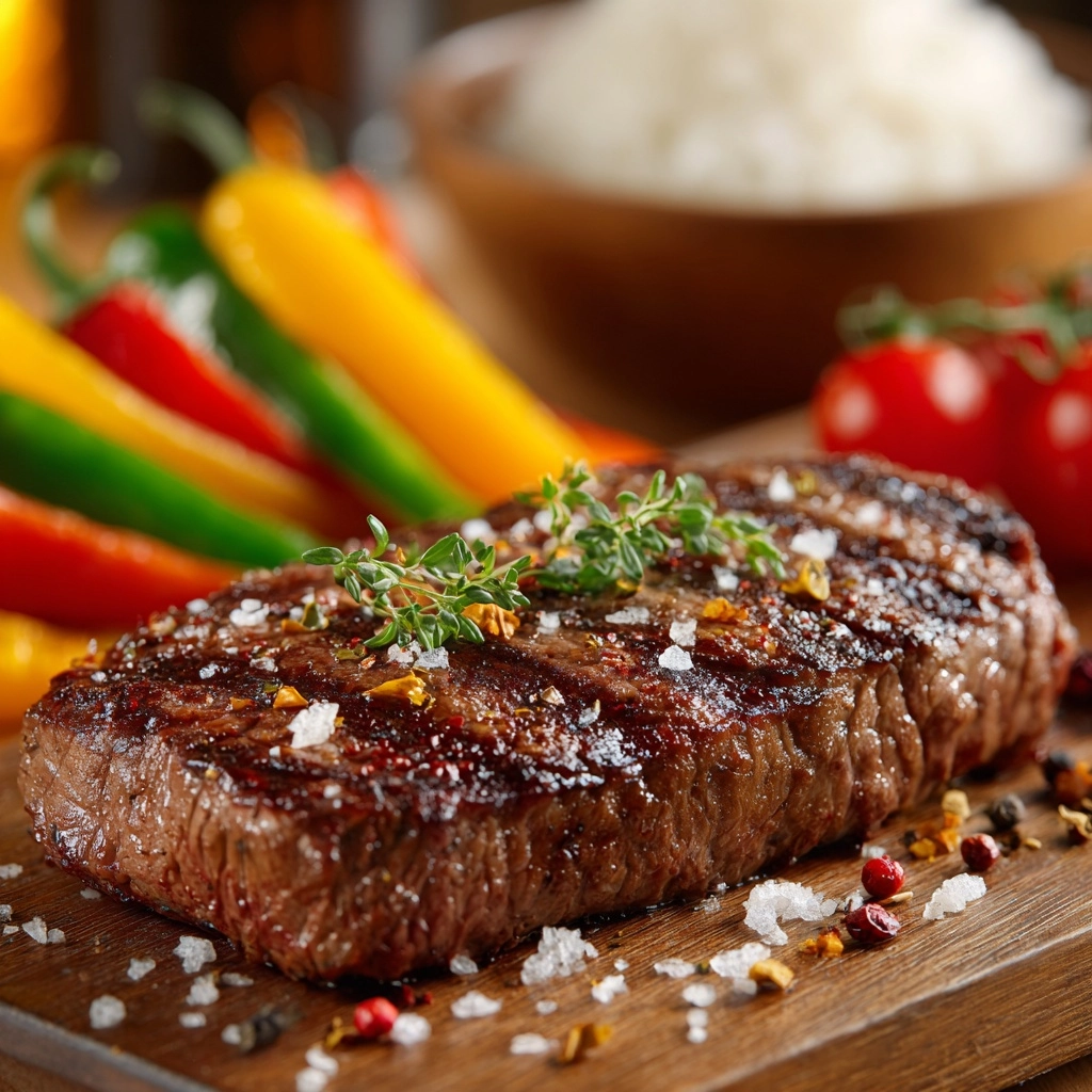 Pepper Steak with Bell Peppers and Onion Recipe - Recipe Image