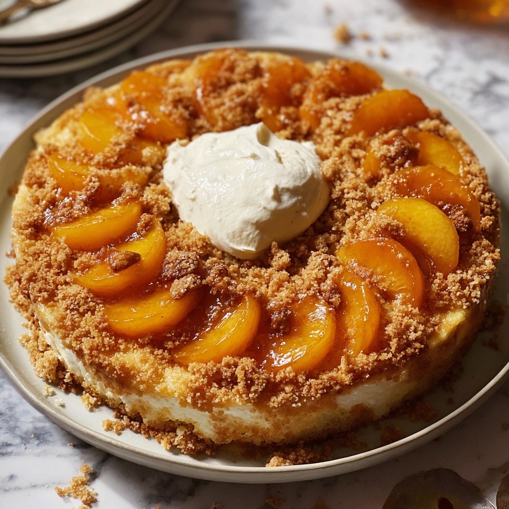 Peach Cobbler Upside Down Cake Recipe - Recipe Image