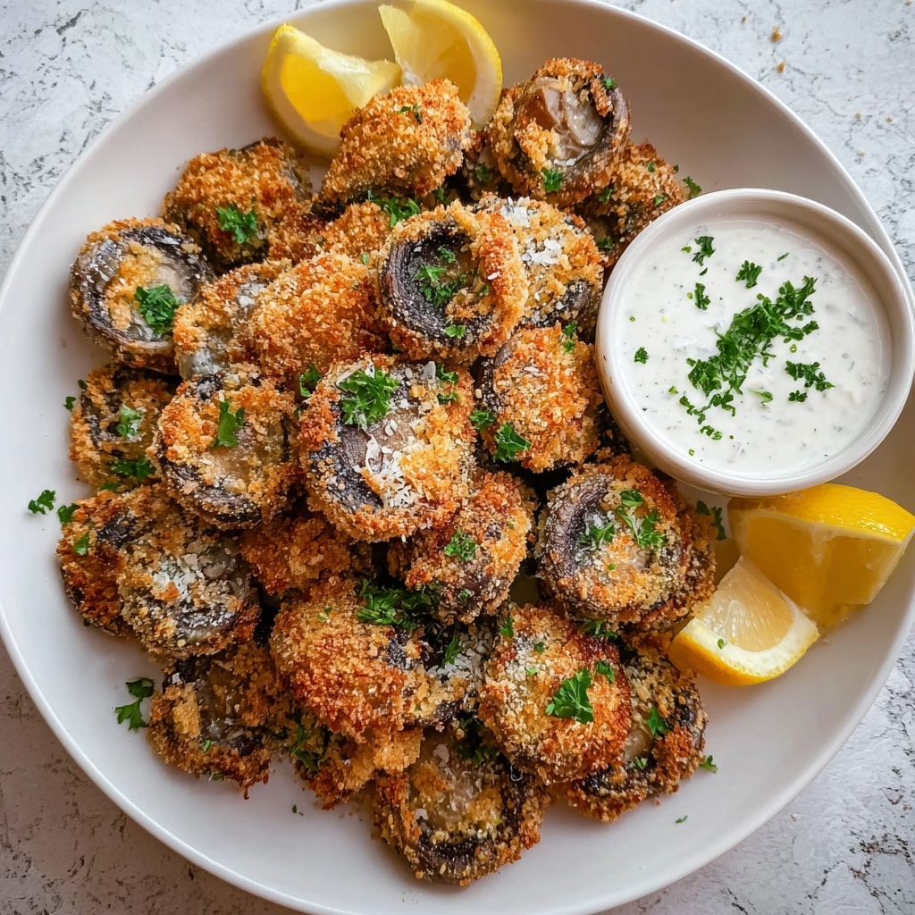 Christmas Fried Sliced Mushrooms with Ranch Recipe - Recipe Image
