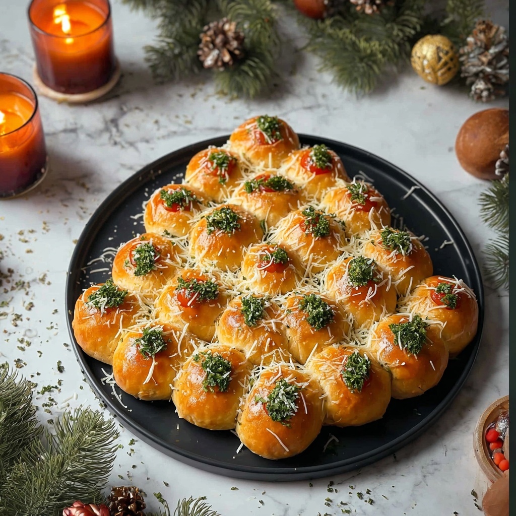 Cheesy Pull-Apart Christmas Tree Bread Recipe - Recipe Image