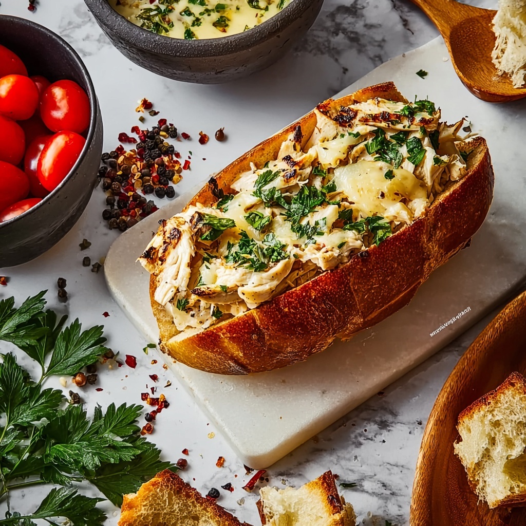 Cheesy Chicken Garlic Bread Sandwiches Recipe - Recipe Image