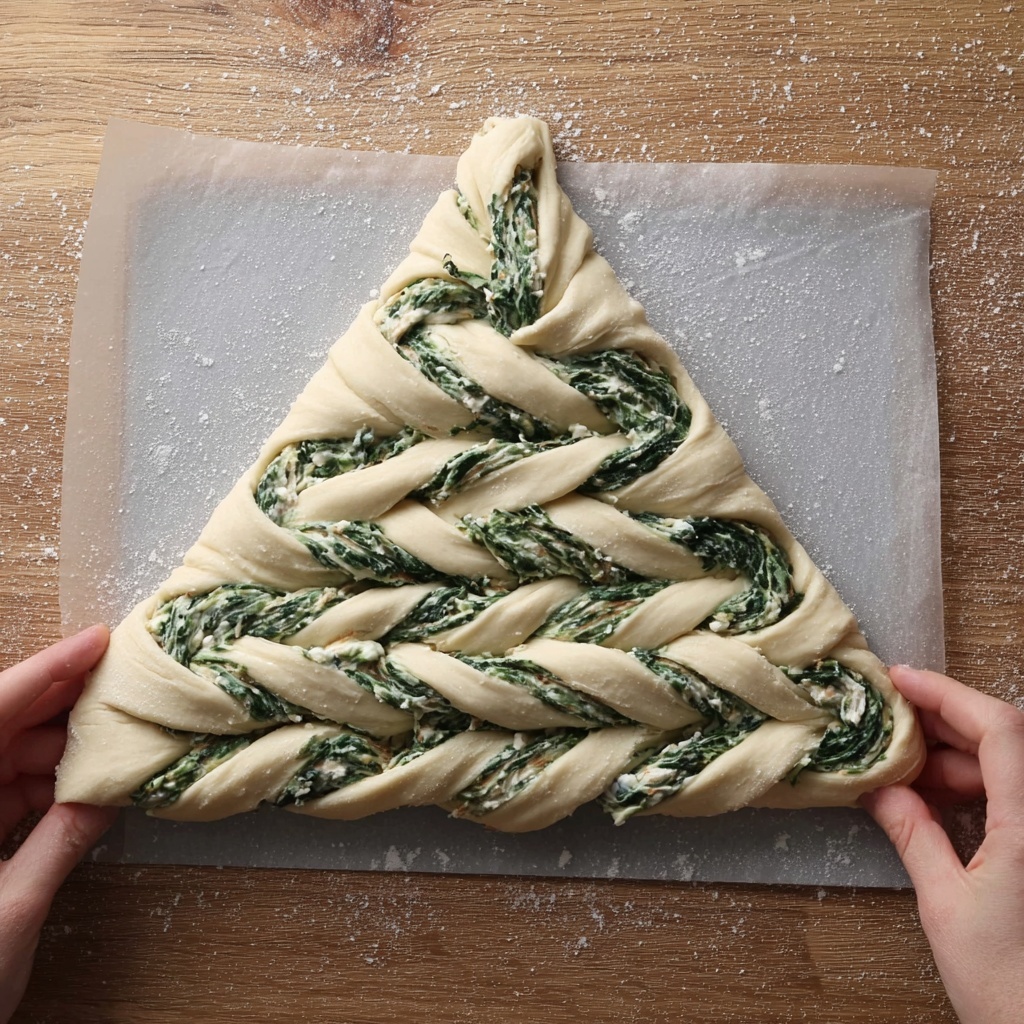Christmas Tree Spinach Dip Breadsticks Recipe - Recipe Image