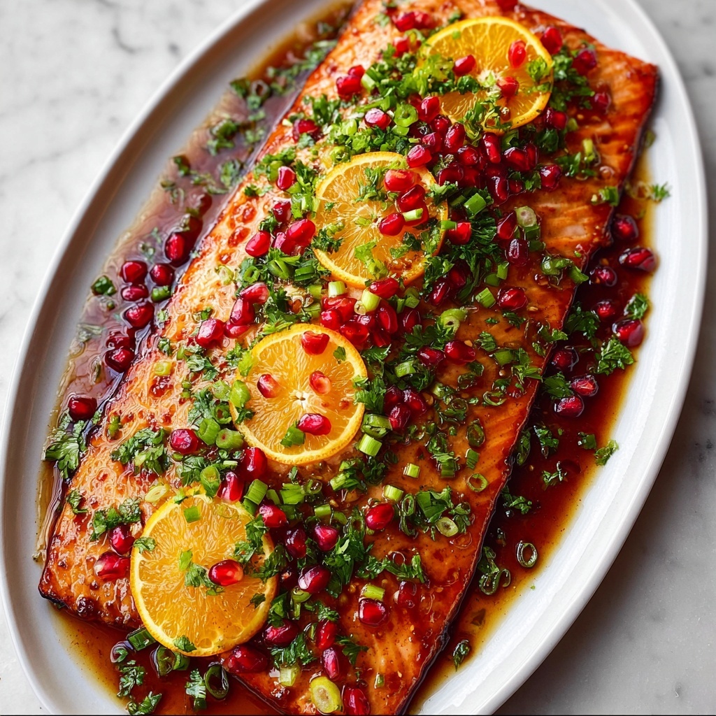 Christmas Pomegranate-Orange Glazed Salmon Recipe - Recipe Image