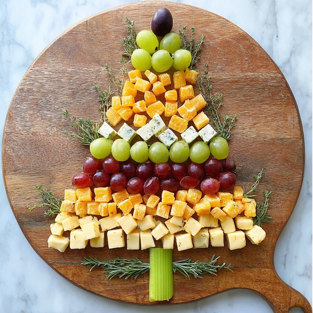 Christmas Tree Cheese and Grape Appetizer Recipe - Recipe Image