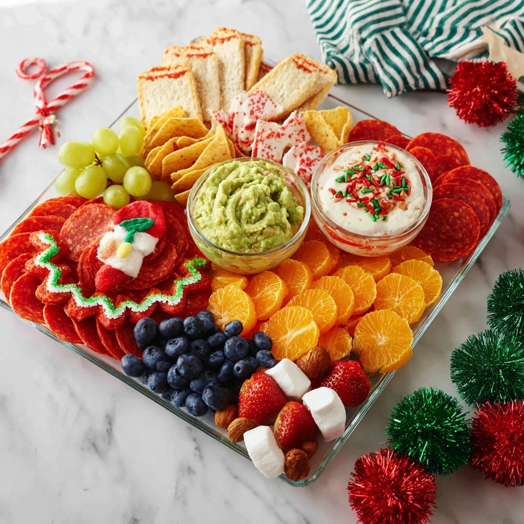 Christmas Charcuterie Board with Holiday Snacks and Festive Decor Recipe - Recipe Image