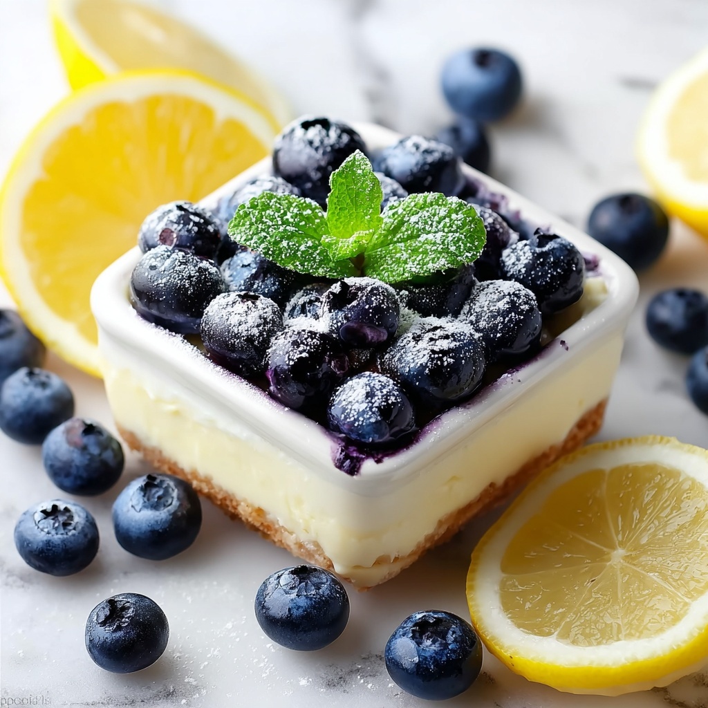 Lemon Blueberry Cheesecake Bars Recipe - Recipe Image