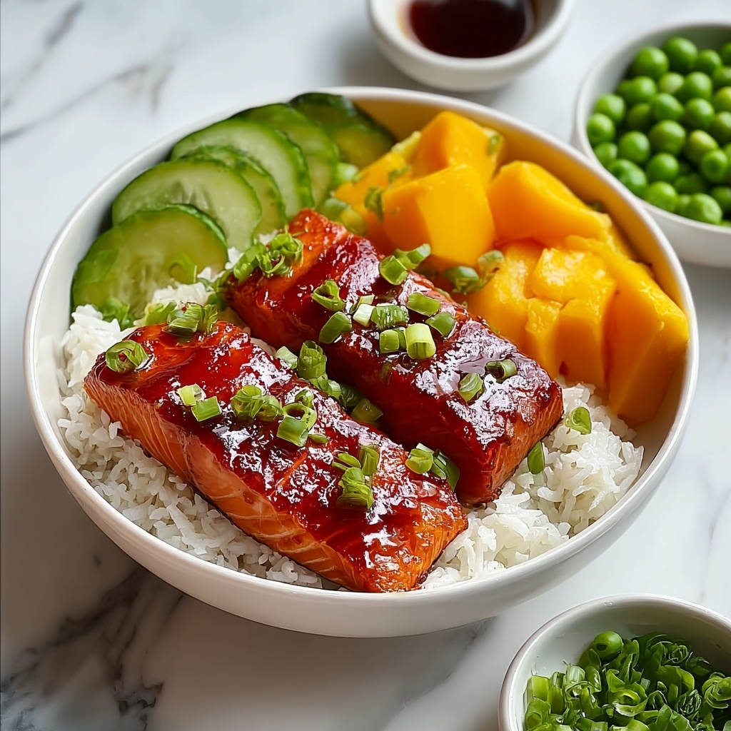 Honey Sriracha Salmon Bowls Recipe - Recipe Image