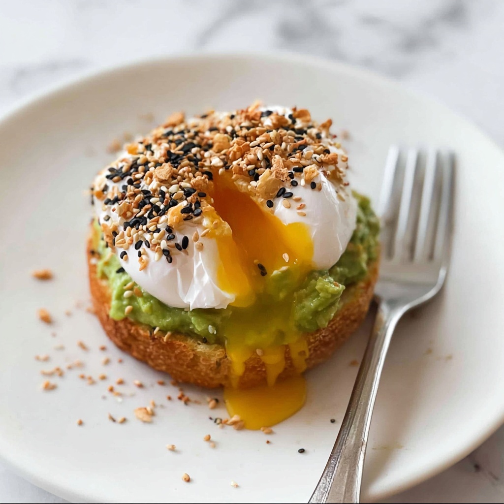 Hash Brown Avocado Toast with Poached Eggs and Everything Bagel Seasoning Recipe - Recipe Image