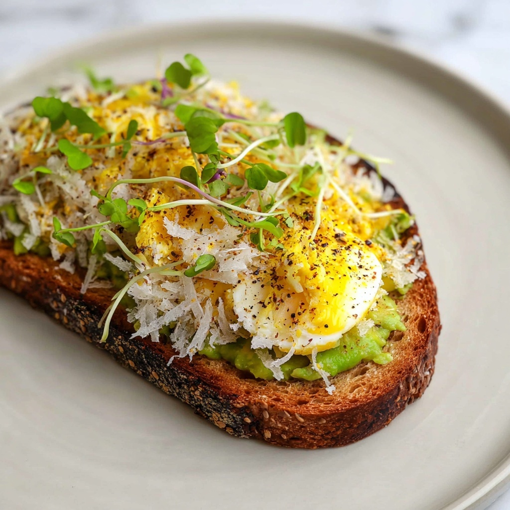 Grated Egg Avocado Toast Recipe - Recipe Image