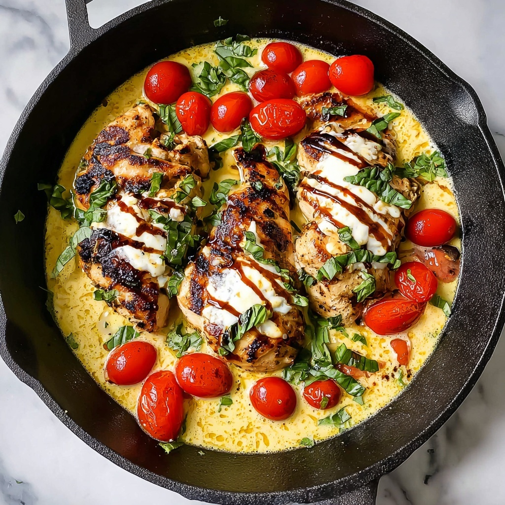 Baked Caprese Chicken with Cherry Tomatoes and Mozzarella Recipe - Recipe Image