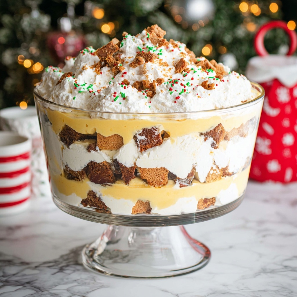 Gingerbread Trifle with Caramel, Toffee, and Whipped Cream Recipe - Recipe Image