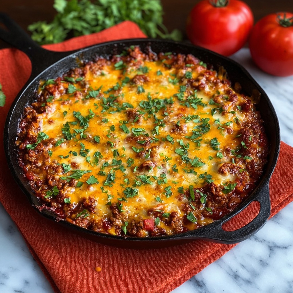 Beef and Tomato Skillet with Cheddar Polenta Recipe - Recipe Image