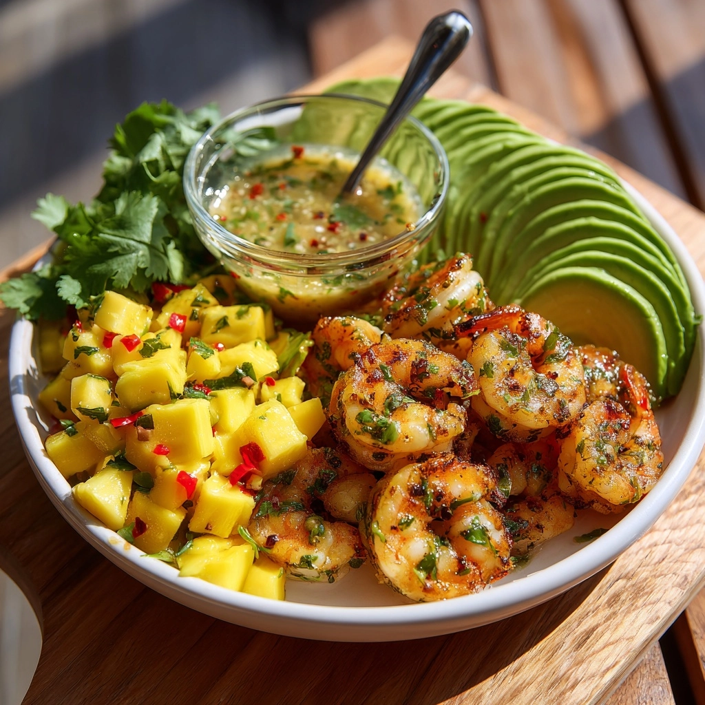 Shrimp and Avocado Bowls with Mango Salsa & Lime-Chili Sauce Recipe - Recipe Image