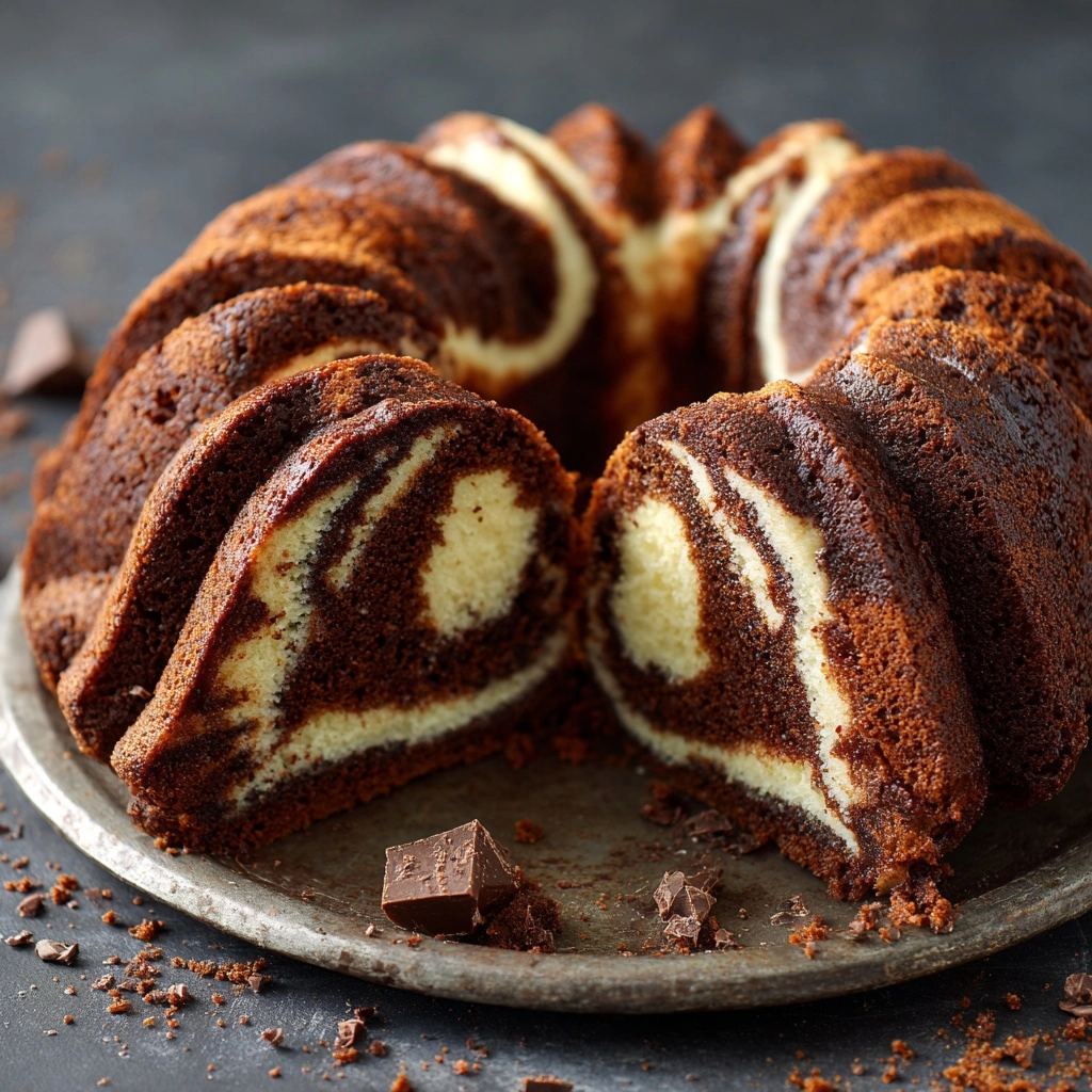 Double Chocolate Ricotta Marble Cake Recipe - Recipe Image