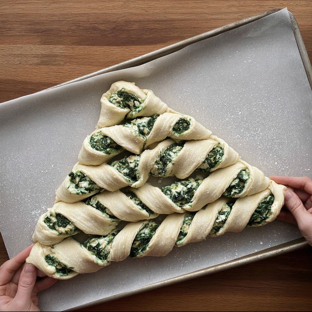 Christmas Tree Spinach Dip Breadsticks Recipe - Recipe Image