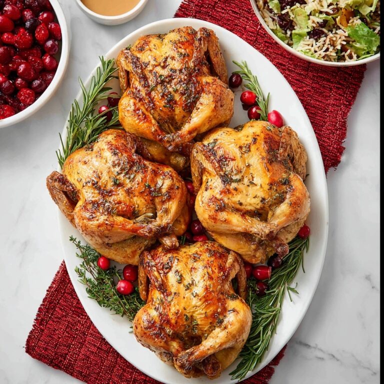 Christmas Stuffed Cornish Hens with Wild Rice and Apple Cranberry Filling Recipe
