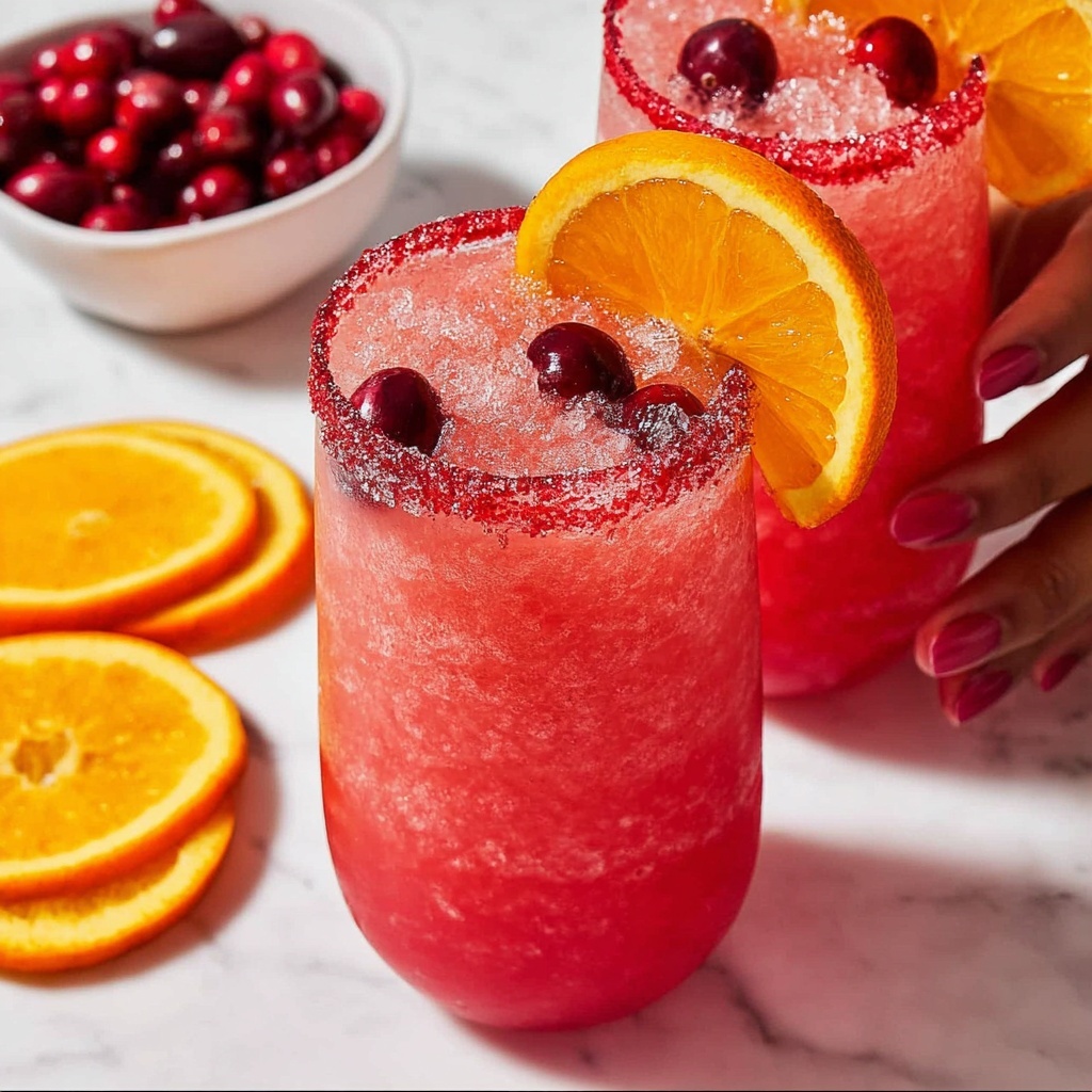 Sparkling Cranberry Lemonade Slush Drink Recipe - Recipe Image