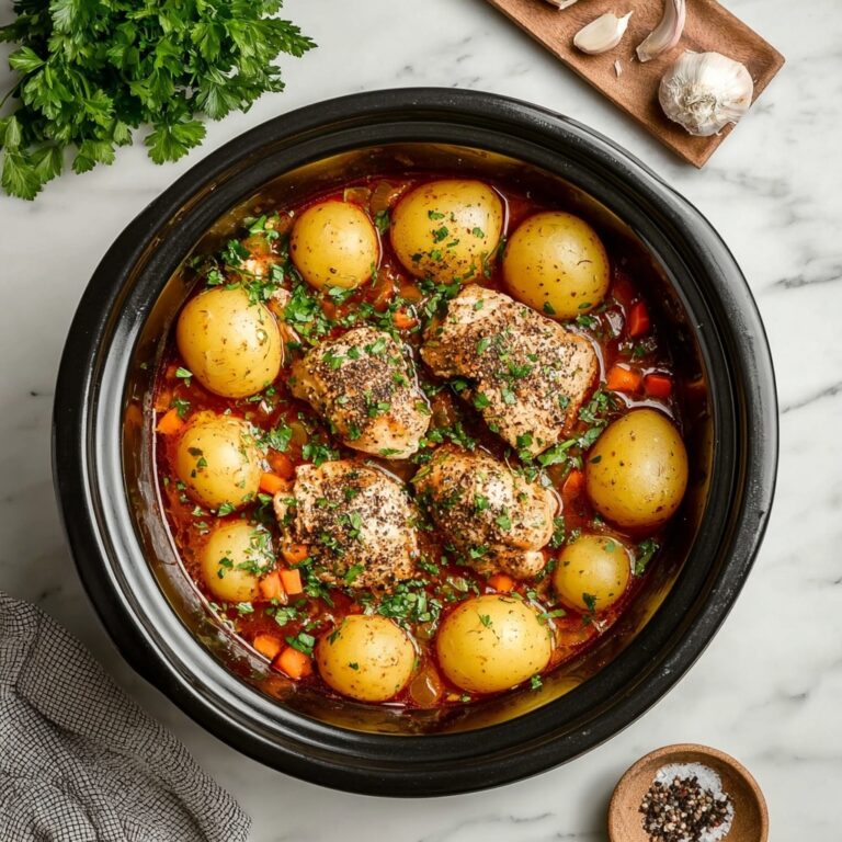 Slow Cooker Parmesan Garlic Chicken and Potatoes Recipe