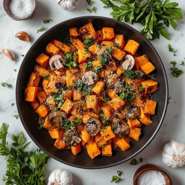 Garlic Butter Roasted Sweet Potatoes Recipe