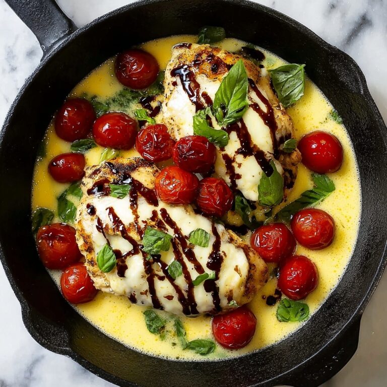 Baked Caprese Chicken with Cherry Tomatoes and Mozzarella Recipe