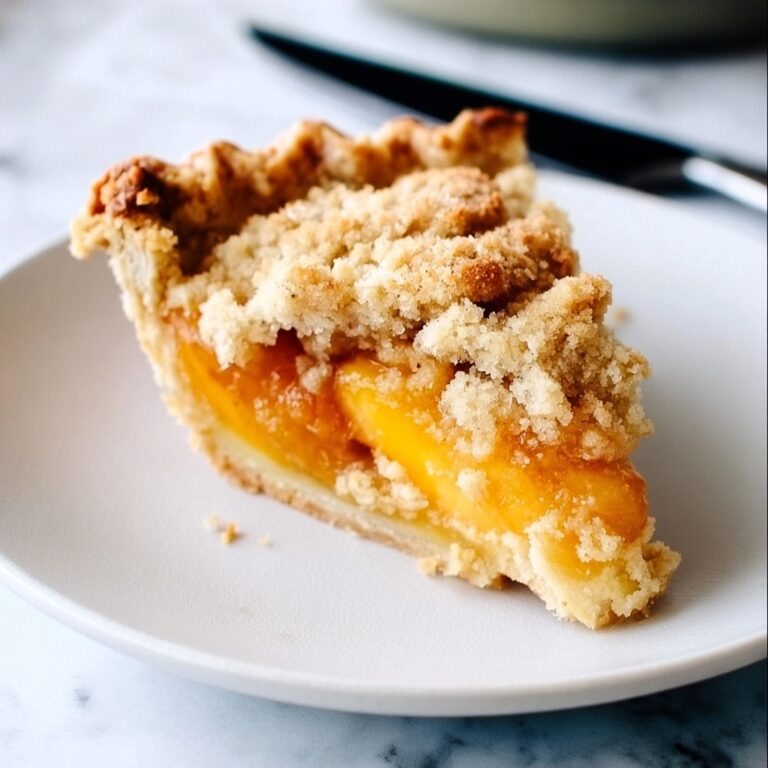 Peach Custard Pie with Streusel Topping Recipe
